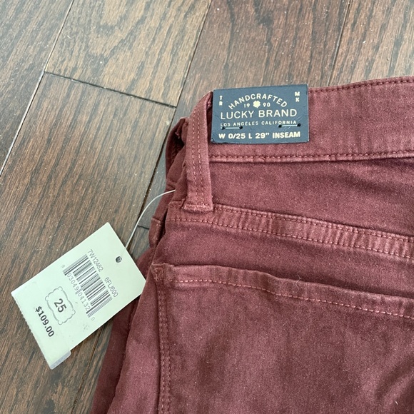 3 for $30 | Lucky Brand Brooke Legging Jeans in Burgundy - Picture 5 of 8